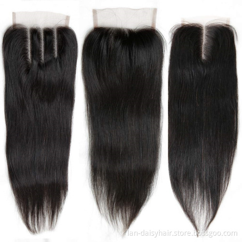 Peruvian Hair Straight Lace  Closure 4x4  Free/Middle/Three Part Swiss Lace Remy Hair Pre Plucked Closures